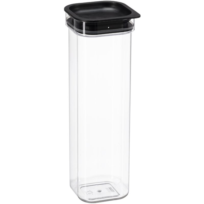 plast team bac d'alimentation sec Hamburg, carré, 1,7 litre, transparent/noir